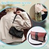 PH PandaHall 20 Inch Black Genuine Leather Purse Strap Bag