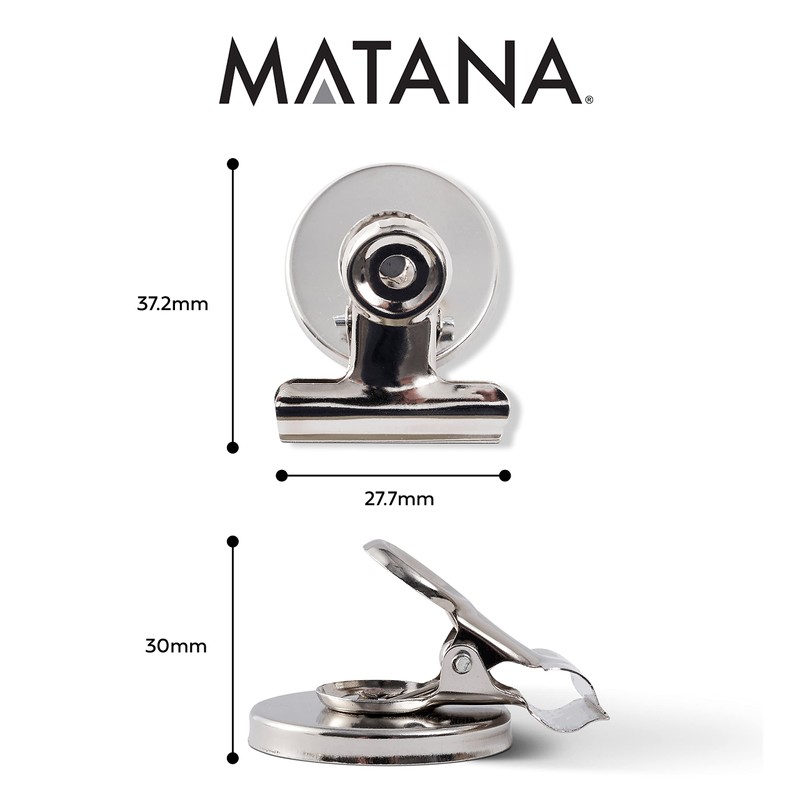 MATANA Super Strong Stainless Steel Magnetic Clips for Magnetic Board,