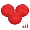 uxcell 3 Pcs Red Round Paper Lanterns 16 Inch Chinese