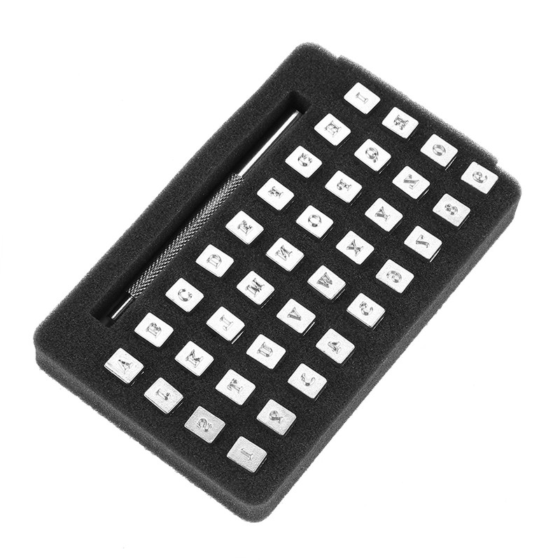 36Pcs Steel Letter Number Leather Stamper Punching Tool for DIY