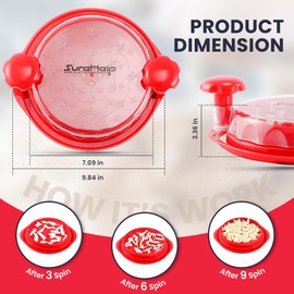 SureHelp™ Chicken Shredder Tool | Visible Chicken Breast Shredder Machine | Anti-Slip Strip | Chicken Shredder Twist with Brush & Fork | 0.697 pounds | Plastic & Polycarbonate Lid | Red