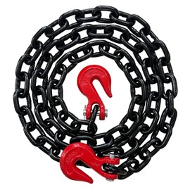 Falcon Cargo 1/2" X 10' Grade 80 Transport Binder Chain - 12000LB WLL - Clevis Grab Hook, Tie-Down, Towing