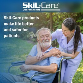 Skil-Care Convoluted Foam Cushion, 18" W x 16" D x 3" H, Egg-Crate Design for Pressure Relief, Lightweight and Portable, Blue, 910115