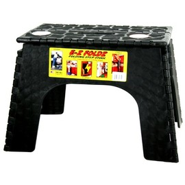 B&R Plastics 104-6BK Black 12" EZ Foldz Step Stool