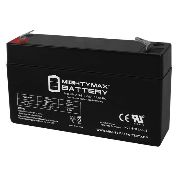 6V 1.3Ah Battery Replacement for Consent GS6V1.3AH