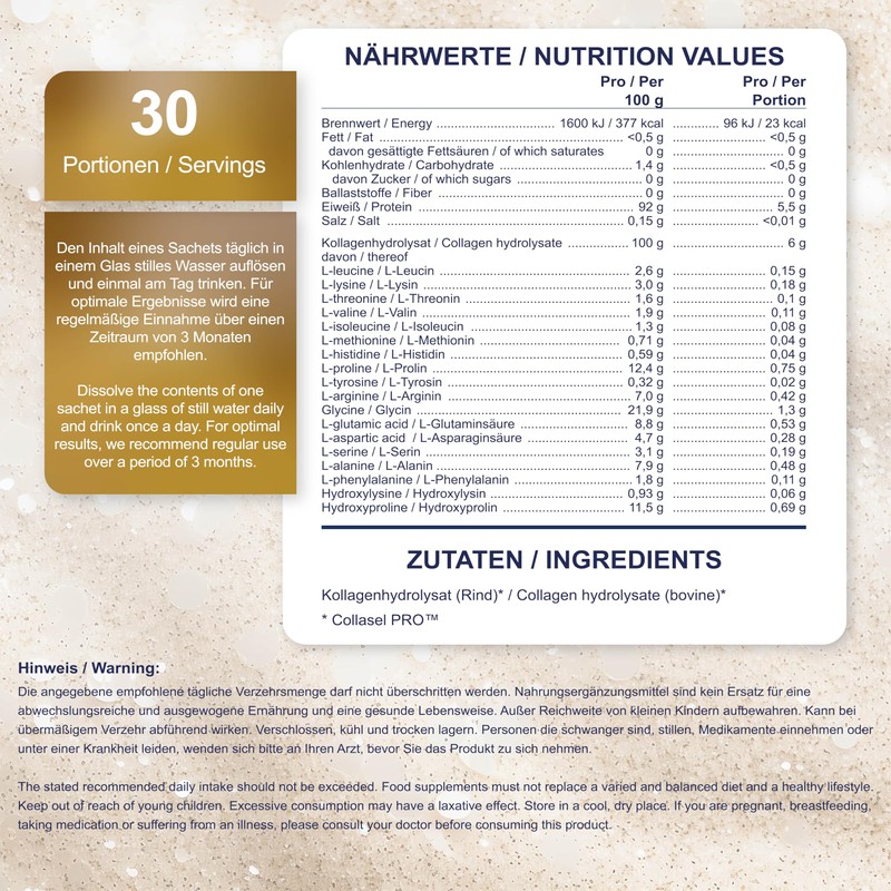 PharmaVital CollagenPur - Collagen Sachets - Pack of 30 -