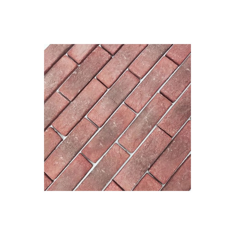 20 Pcs Red Thin Wall Brick Veneers, 2.4" x 7.9"