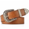 QIQILUXI Western Belt for Women Men Khaki 39inch Cowboys Cowgirls