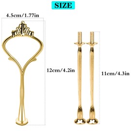 Kukiwhy - Juego de 8 bandejas escalonadas para moldes de tartas, corona de 3 niveles, soporte de hardware para bodas y fiestas, resina para magdalenas, plato de postre (dorado)