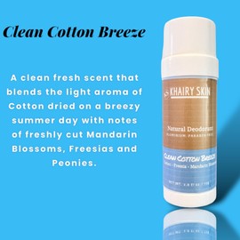 Khairy Skin Natural Deodorant Aluminium free formulated with Cocoa Butter and Moroccan Argan Oil. (Clean cotton Breeze)