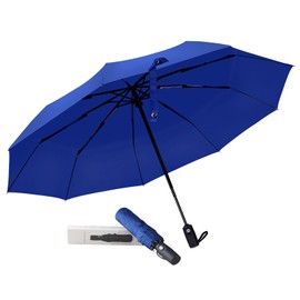 AMVUZ Umbrella Storm Proof Travel Windproof Open-Close Automatic Pocket Umbrella, 210T Teflon Coating Umbrella, blue