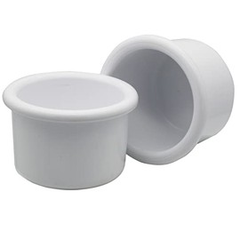 A&H Tool & Die Crock-Style White Plastic Bird Dish 8 oz (2 Pack)