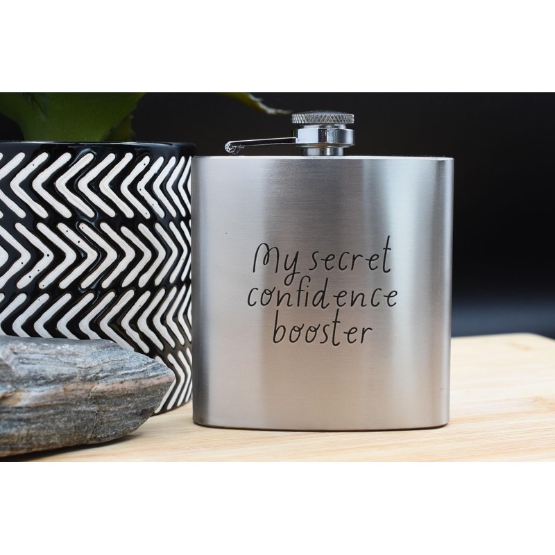 My Secret Confidence Booster Stainless Steel Flask (hip-ds23-boostrg)