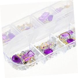 TEHAUX Fine Crafted Nail Art Stickers 6 Pack 12 Grids Strip Box Rivet Rhinestones Rhinestone Patch for DIY Manicure and Home Decor