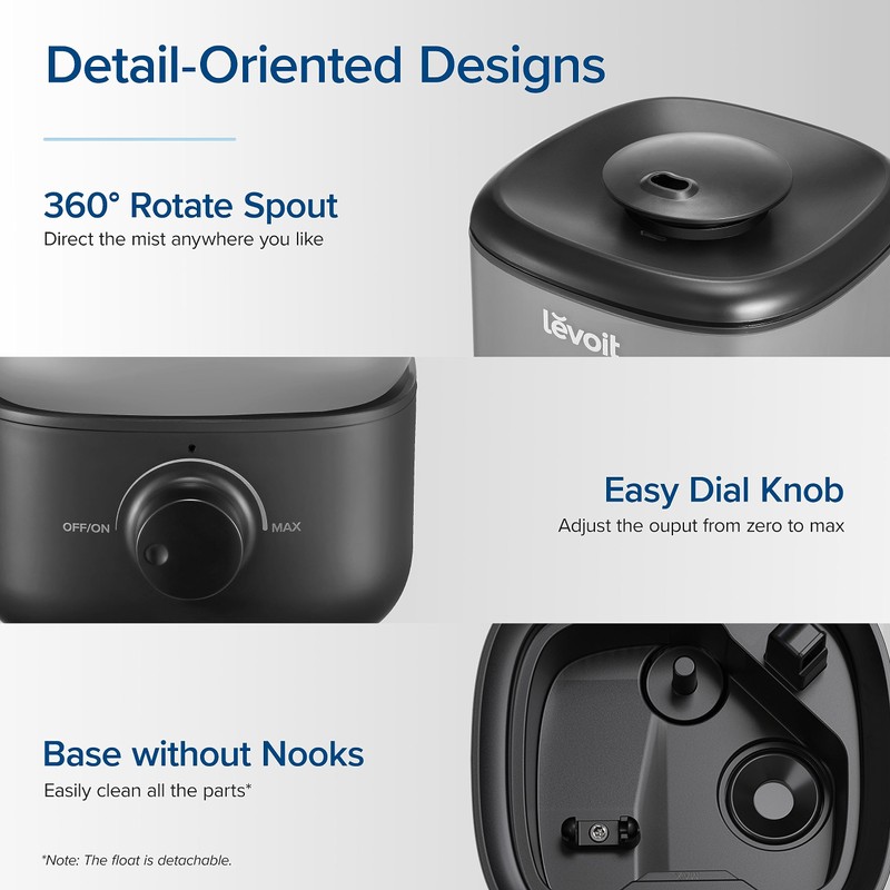 LEVOIT Classic 160 Top-Fill Ultrasonic Cool Mist Humidifier, Super Easy