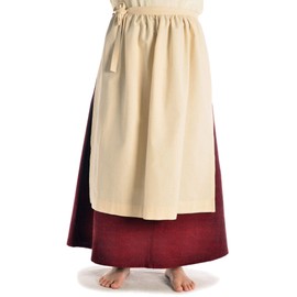 HEMAD Medieval apron Repanse made of cotton, brown, red, green, beige, white, LARP, beige