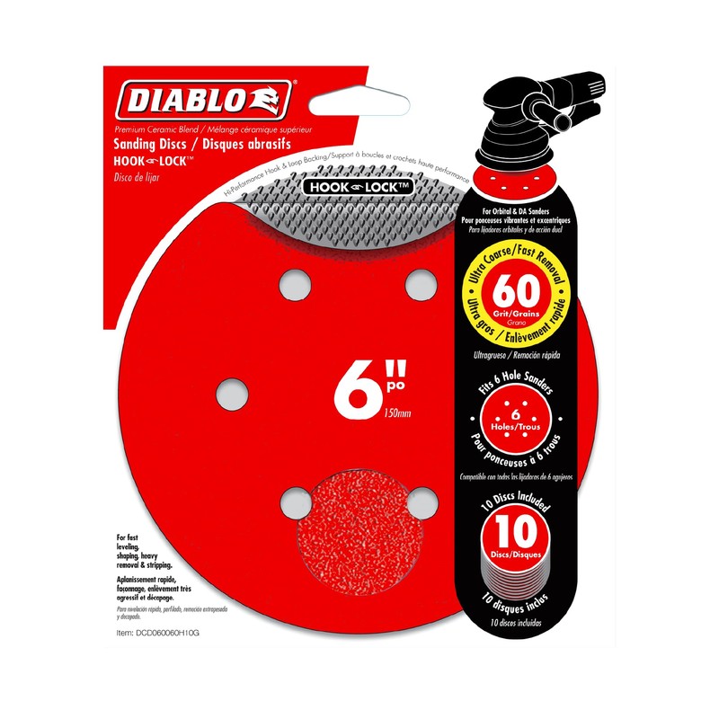 Diablo Hook and Lock ROS Sanding Discs for Wood, Metal