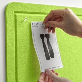 Bulletin Board, 24 x 18 inches Felt Board Decorative Pin Board, Cork Board Alternative for Wall, Foldable Photo Board Self-Adhesive Vision Board Mood Board with 20 Pushpins - Apple Green