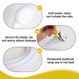 Bath Single Tap Shower Attachment Push on 1.3 M Rubber Hose for Taps Hand Held Portable Pet Dog Shower Hair Shower Head for Bathroom Washing Dresser Kitchen Sink Mixer Tap White