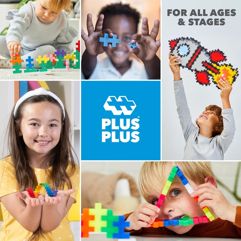 Plus Plus 70 Piece Interlocking Building Blocks for Kids, Open