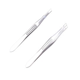 Mikinona 2pcs Stainless Steel Eyebrow Clips Precision Tweezers for Eyebrow Grooming Durable Slip Design Easy to Clean Compact for Hair Removal and Ingrown Hair Random Color