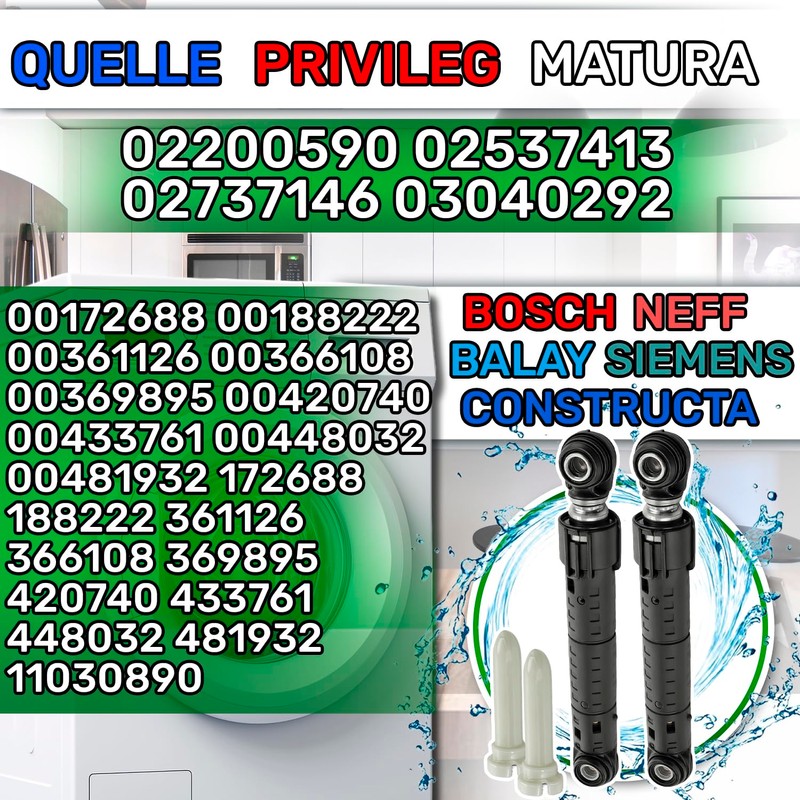 Set of 2 Shock Absorbers Washing Machine 90N Diameter 8/11