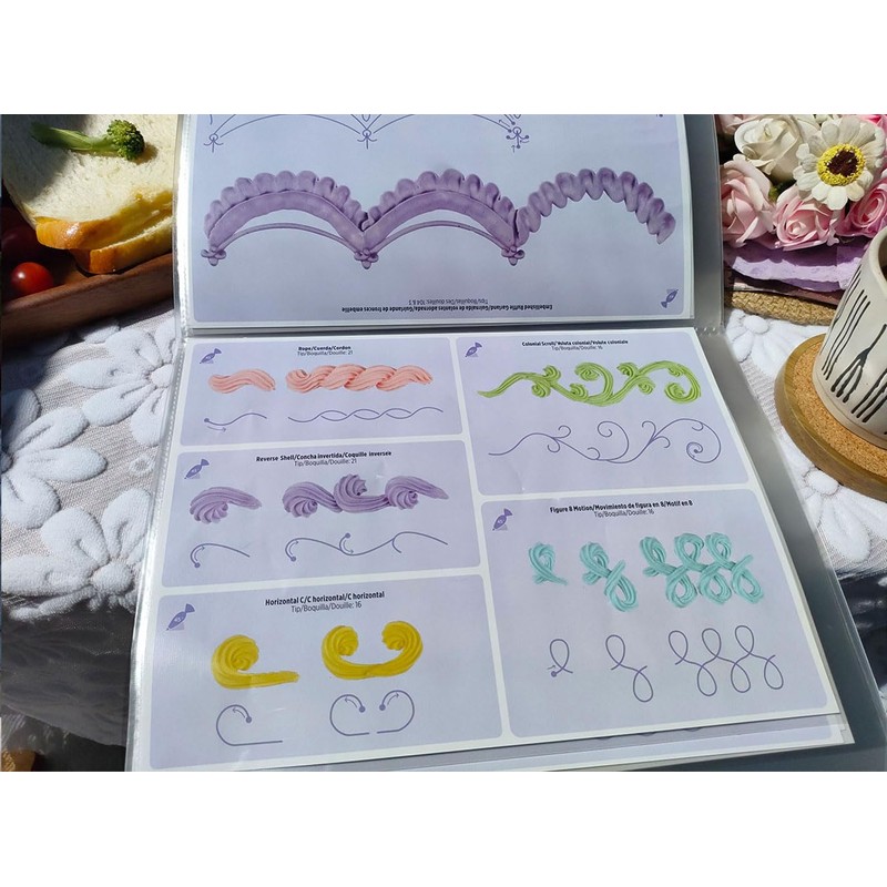 Juego de tablas de decoración de tartas con protector reutilizable