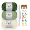 Crochet Yarn Kit, 3×50g 60% Cotton 40% Acrylic Combed Cotton