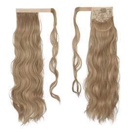 Wrapped Ponytail, 55 cm Long GUILOPOER Curly Hairpiece, Braid Clip-In Ponytail, Wavy Curly Synthetic Hair Extension for Women (27/613)