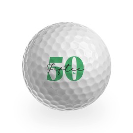 DV DESIGN 3 x Golf Balls - Fifty Fiftee 50 50th Birthday Joke Funny Golfing Club Sport Husband Groom Best Man Dad Brother Friend Men Boys Gift #GB0004