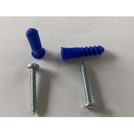 HLAFIX Fastener Blue Super Plug with Screw, 15sets, 8#x1-1/4