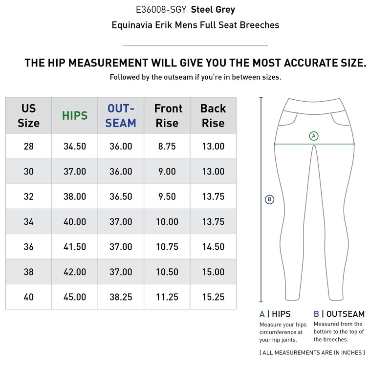 Equinavia Erik Mens Full Seat Breeches - Steel Grey -