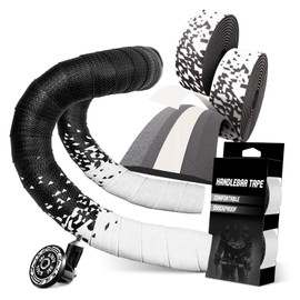 ARVORUM Bike Handlebar Tape, Bicycle Bar Tape, Cycling Grip Tape, (Set of 2) EVA Padded Bar Tape Bicycle Handlebar Tape, with 4pcs Bike Handlebar End Plugs, Soft Comfortable, Wear Resistant(White)