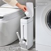 4.5L Slim Bathroom Trash Can with Concealed Toilet Brush, Narrow
