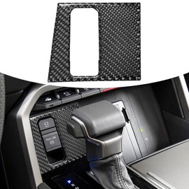 Bilisin Compatible with Carbon Fiber Center Console Handbrake Button Frame Panel Cover Interior Accessories for Toyota Tundra/Sequoia 2022-2025 (Black)