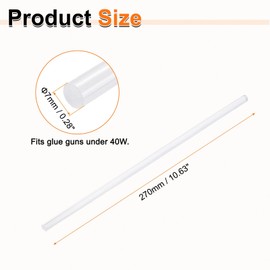 HARFINGTON 10pcs Hot Glue Sticks 0.28" Dia x 10.63" Long EVA Mini Hot Melt Adhesive Glue Stick for Hot Melt Gun Wood Plastic Glass Flowers Fabrics Foam, Clear