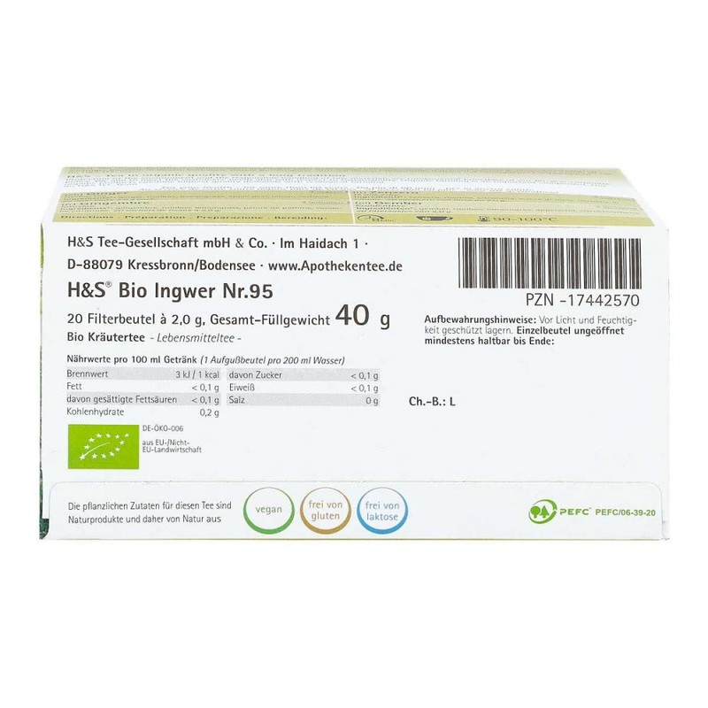 H&S Tee Bio Ingwer Filterbeutel, 20X2 g