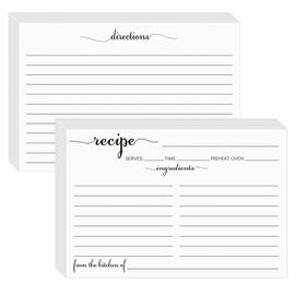 MOKTREGD Recipe Cards 4x6 White, From the Kitchen Of 100 Pack Double Sided Cooking Recipe Cards Stock Thick Cardstock Recipe Cards with Lines for Weddings, Bridal Shower, Christmas Gifts, Baby
