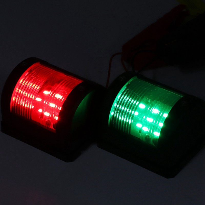 Pair of IP66 Signal Lamp Red Green LED Navigation Warning