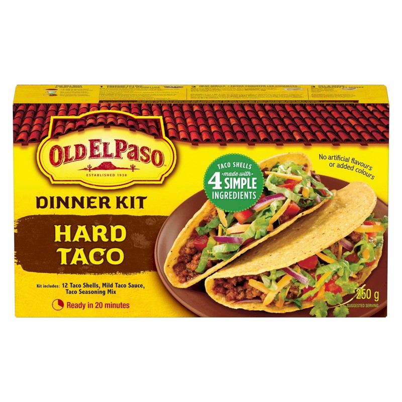 Old El Paso Hard Taco Dinner Kit, 12 Count, 250