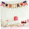 ABOOFAN Dependence Day Celebration USA Flag Burlap Bunting Patriotic Decor