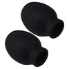 Mxfans 4pieces Black Rubber Drumstick Silent Practice Tip Oval Shape