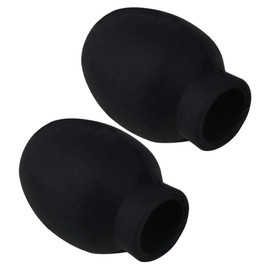 Mxfans 4pieces Black Rubber Drumstick Silent Practice Tip Oval Shape Replacement Part
