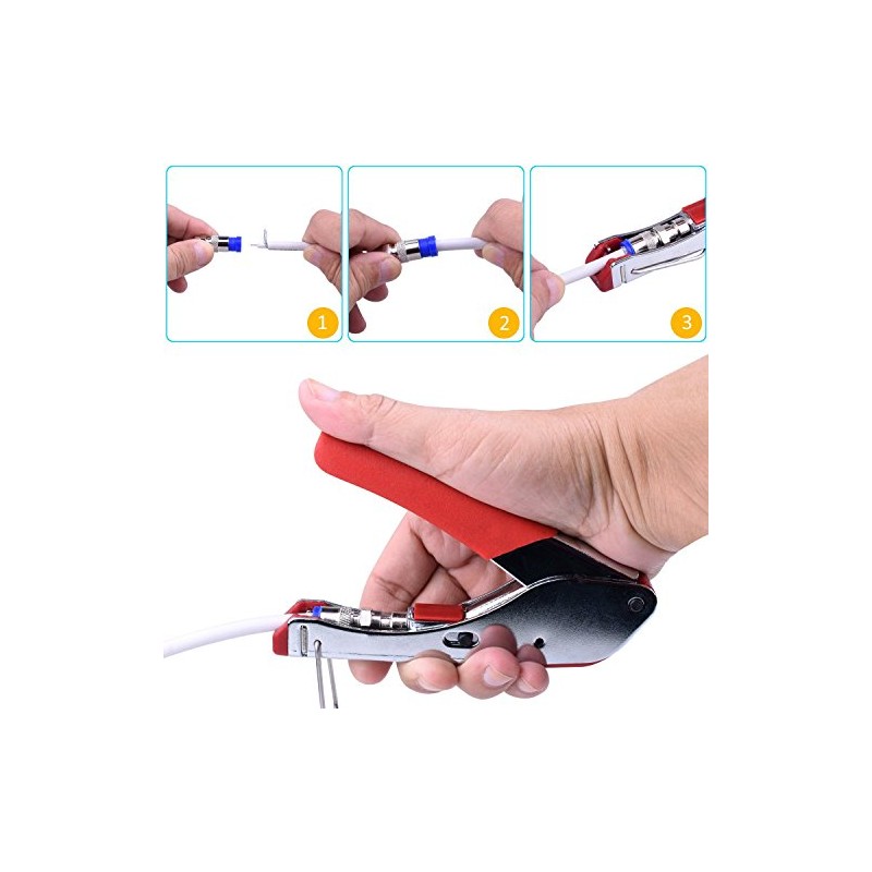 Gaobige Coax Cable Crimper Tool Kit, rg6 rg59 Coaxial Compression