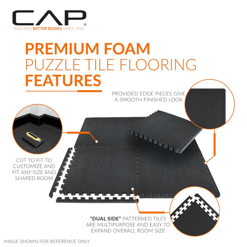 CAP Barbell 1-Inch Interlocking EVA Foam Exercise Puzzle Mats -