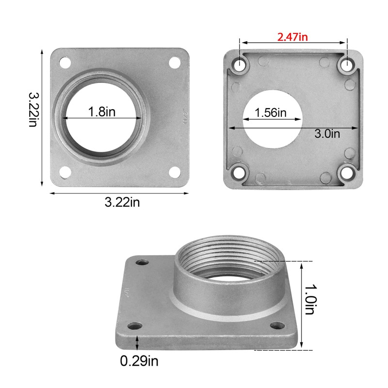 1-1/2" Aluminum Meter Socket Hub, Conduit Hub For Mounting Meter