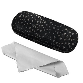 Zewurtuw Eyeglass Case Hard Shell Sunglasses Protective Eyeglasses Holder Box with Cleaning Cloth for Women Girls Men Cute Aesthetic-Hearts