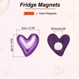 PATIKIL Fridge Magnets, 22 Pcs Love Heart Decorative Magnets Cute Refrigerator Magnets Decorative Magnetic Stickers for Home Kitchen Whiteboard Cabinet Locker, Purple Electroplating