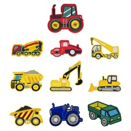 GDFHBD 10 Pieces Of Construction Vehicle Patches, Children'S Ironing Patches, Construction Vehicle Patches, Children'S Clothing Patches, And Engineering Vehicle Ironing Patches.