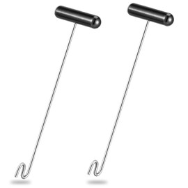 Fish Hook Remover Tools Summer Fishing Hook Saltwater Dehooker Aluminum and Stainless Steel Fish Dehooker for Fisherman, 12 Inches (Black, 2 Pcs)